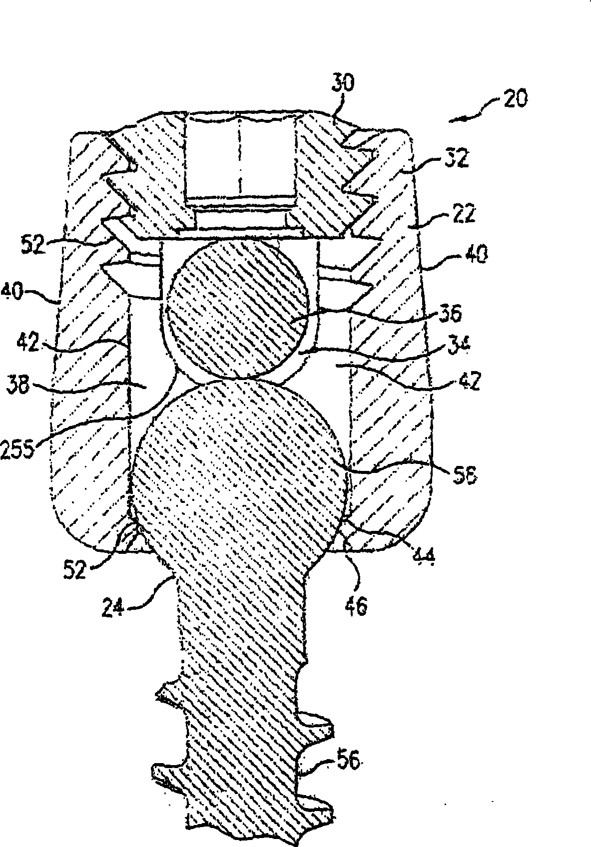 Multi-axial bone attachment assembly