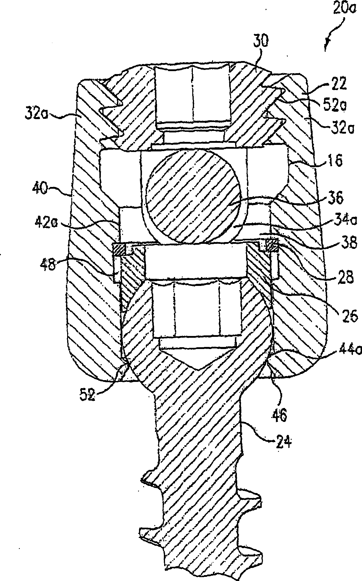 Multi-axial bone attachment assembly