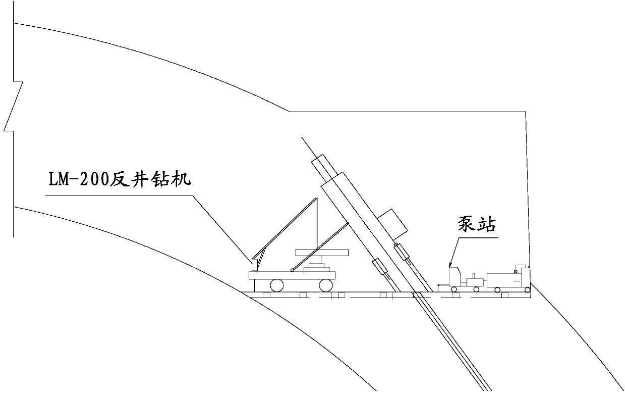 Method for carrying out construction in vertical shaft or inclined shaft through raise boring machine