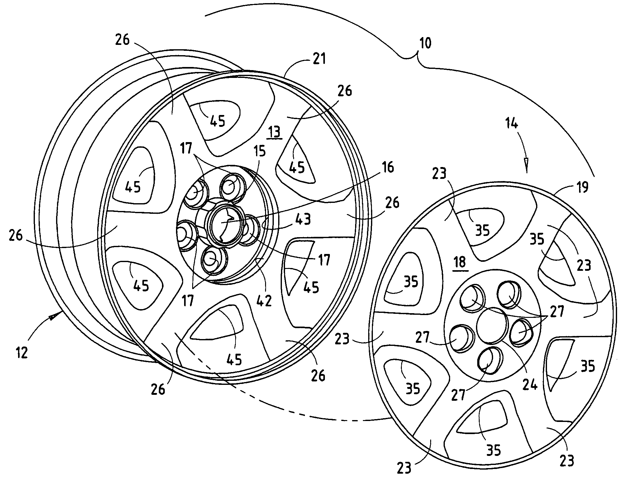 Wheel clad assembly