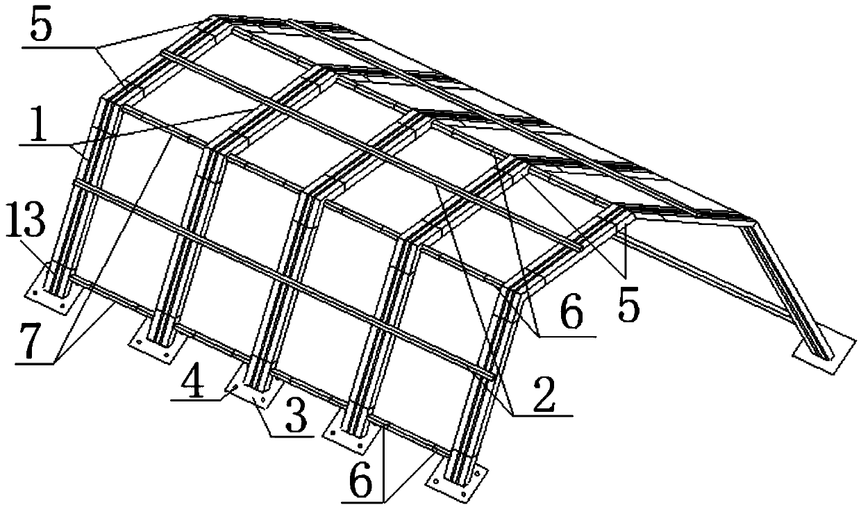 Sigma-shaped cold-formed thin-walled steel section upright column skeleton system tent and producing method thereof