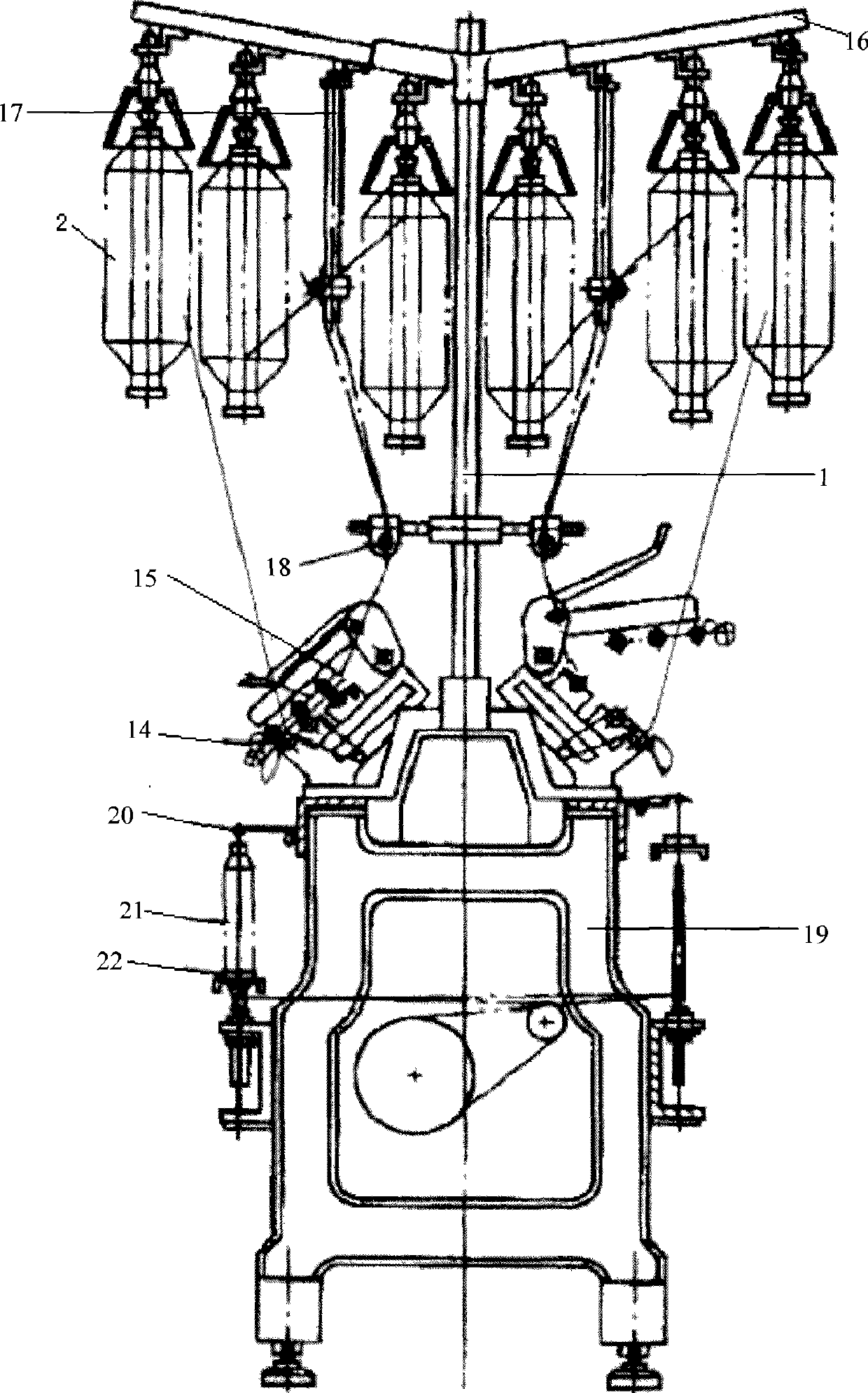 Spinning device for concentrating composite yarns