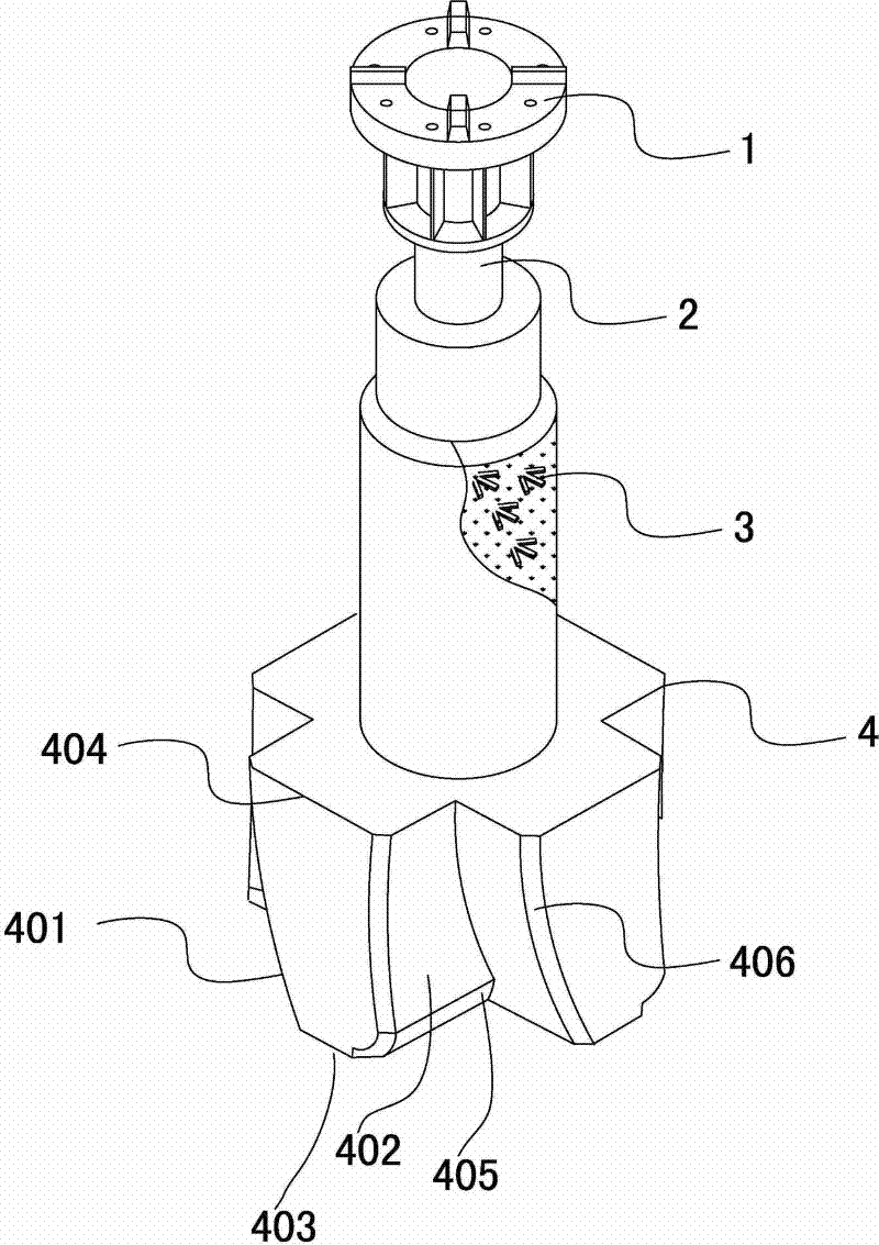 Stirring device for Kambara reactor (KR) molten iron desulfurization