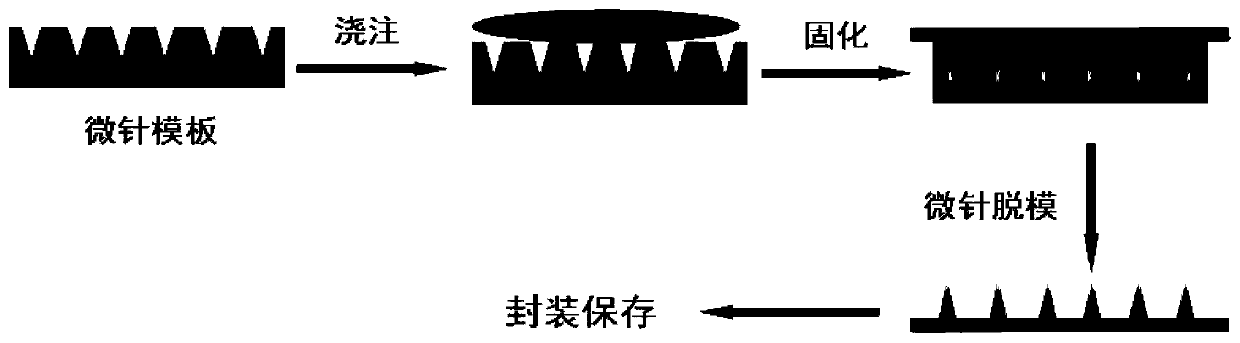 Microneedle paster for replenishing water and dispelling wrinkles and preparation method of microneedle paster