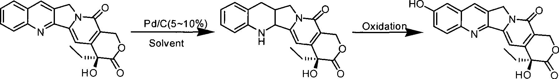 Chemical semi-synthetic process of 10-hydroxycamptothecin