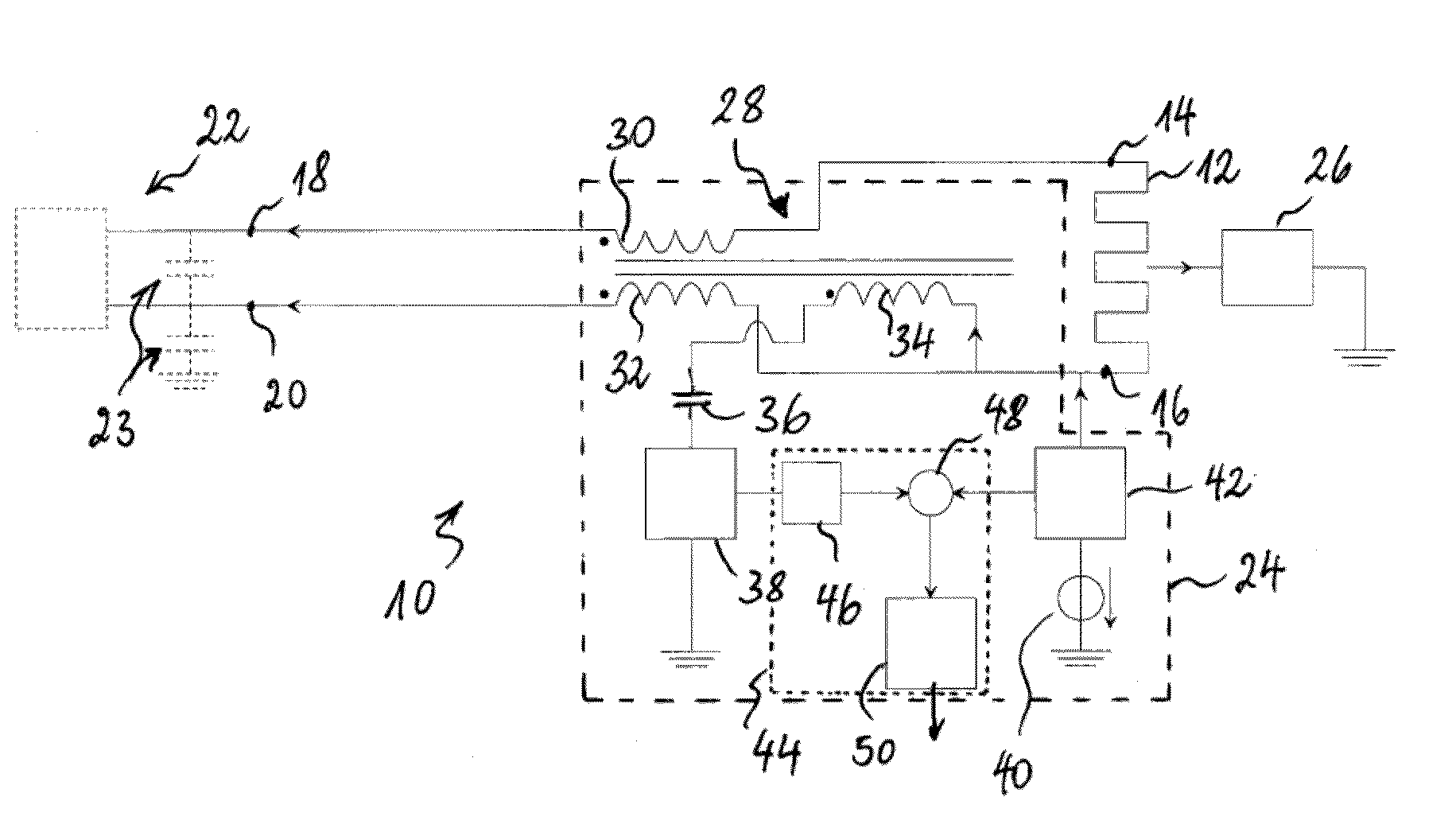 Capacitive sensing system able of using heating element as antenna electrode