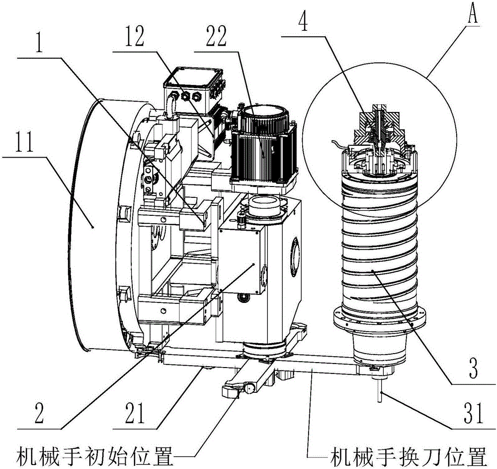 Quick tool replacement method for numerical control machine tool and tool magazine