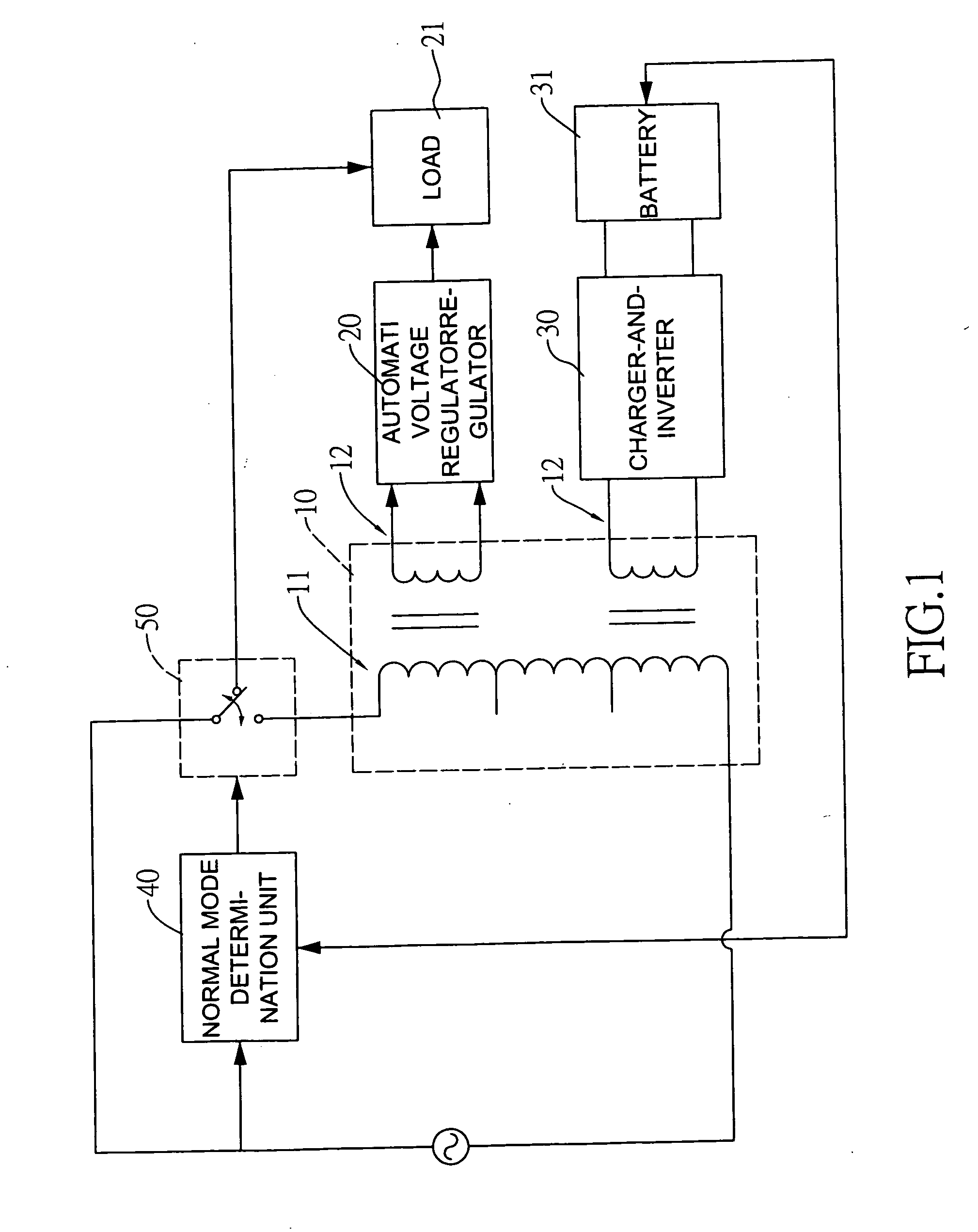 Power saving uninterruptible power supply