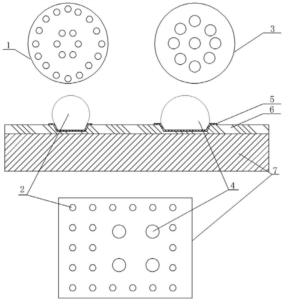 Wafer preparation method with bumps of different diameters