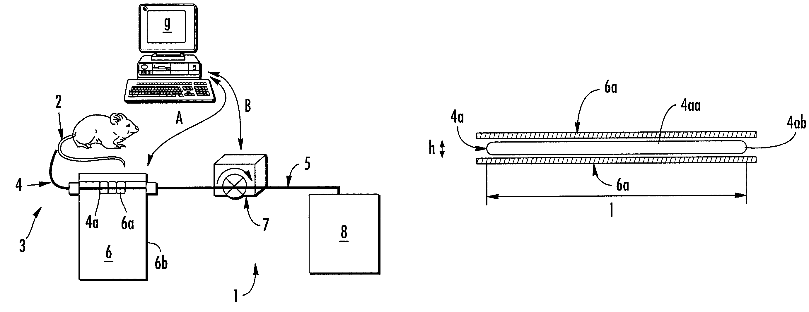 Device and method for counting elementary particles emitted by a fluid in a conduit