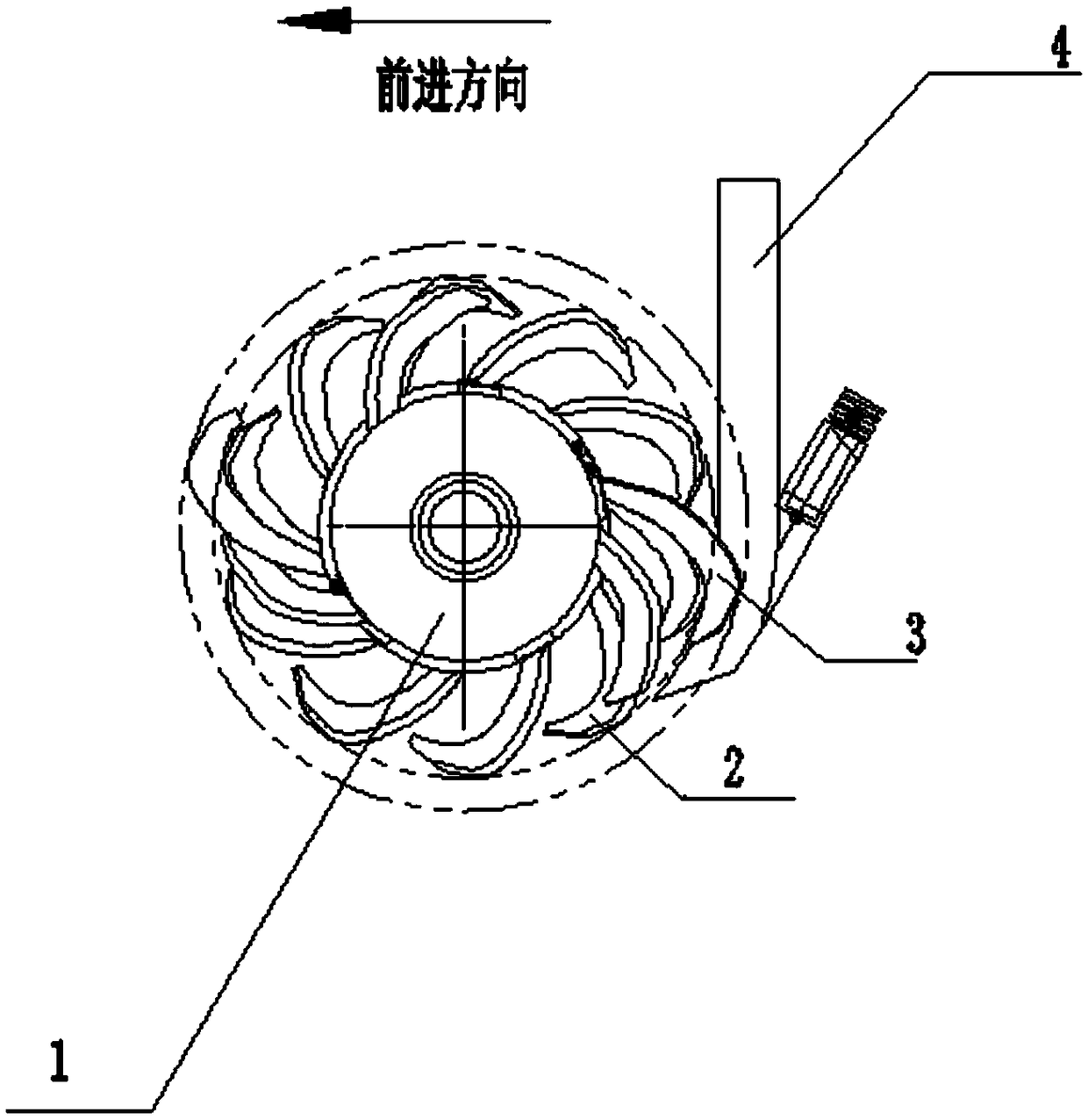 Forced blockage-removing mechanism suitable for furrow opener of rice stubble field