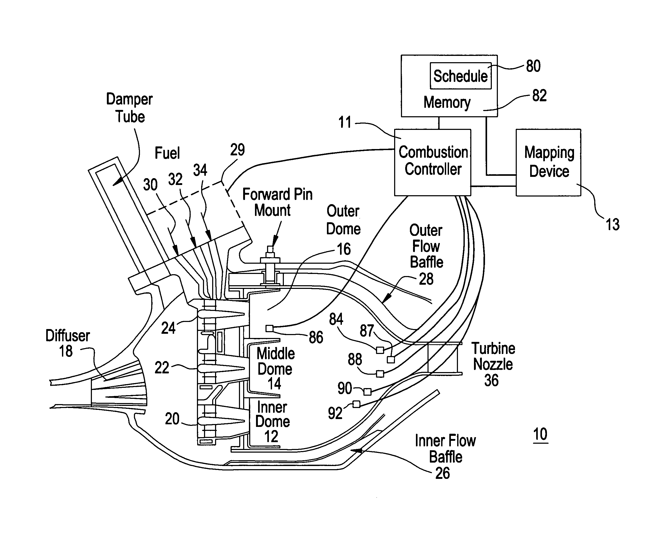 Automatic mapping logic for a combustor in a gas turbine engine