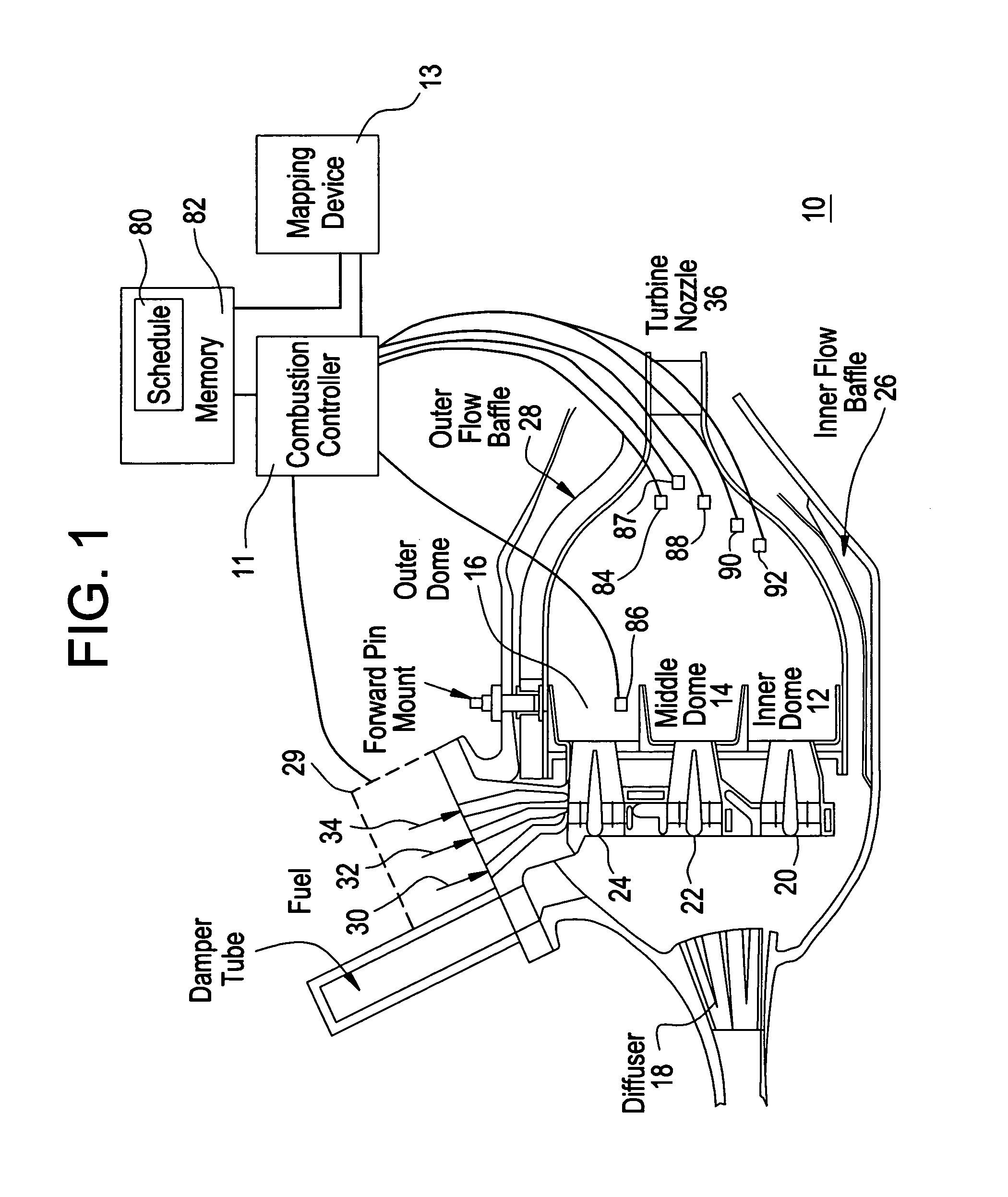 Automatic mapping logic for a combustor in a gas turbine engine