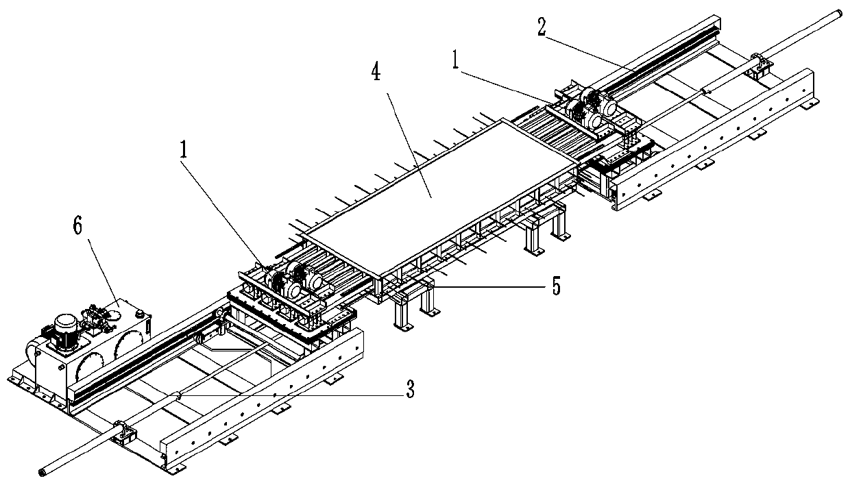 Production device and construction method for two-way core drawing prefabricated hollow seismic wall panel