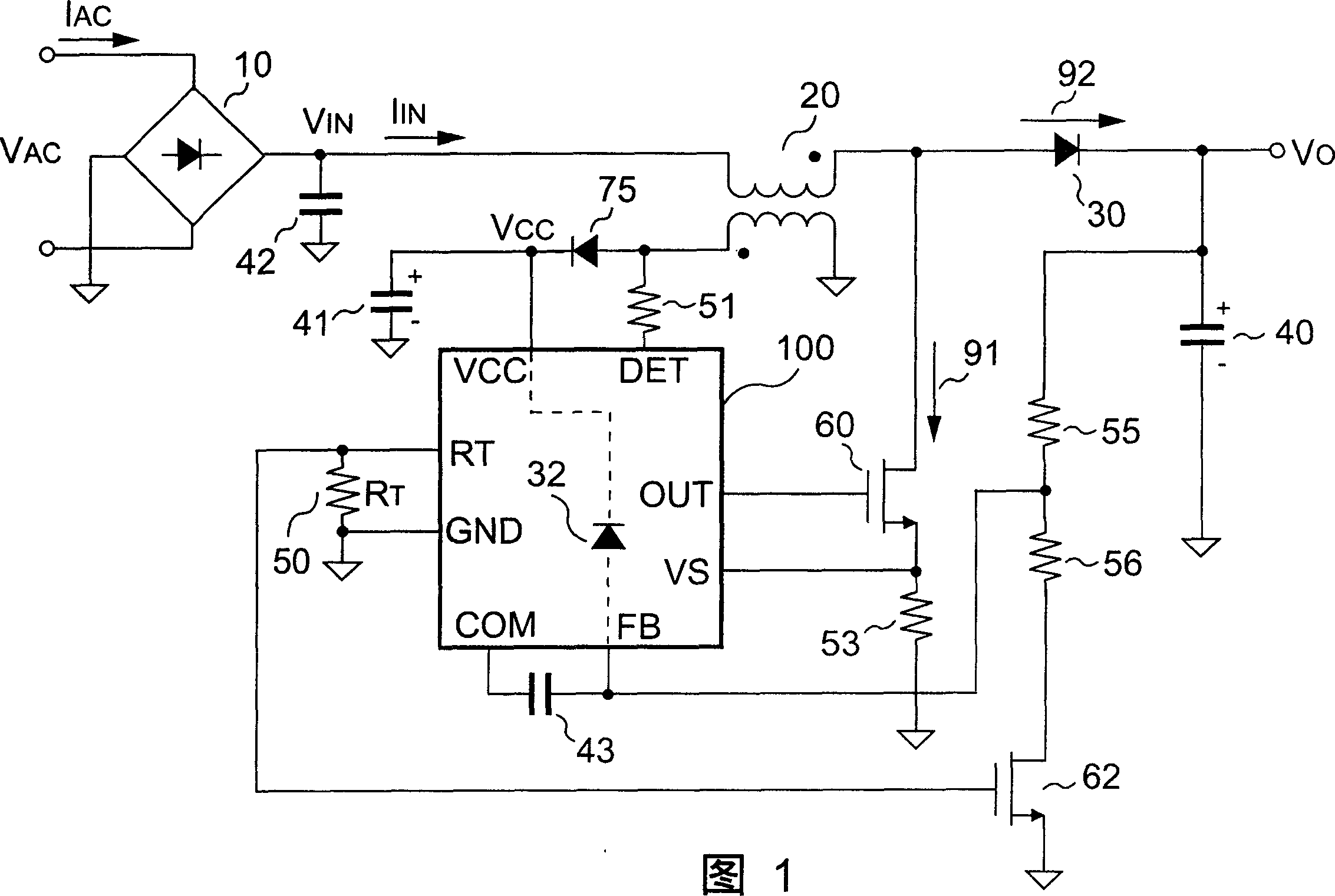 Discontinuous mode PFC controller with energy-saving modulator and its operating method