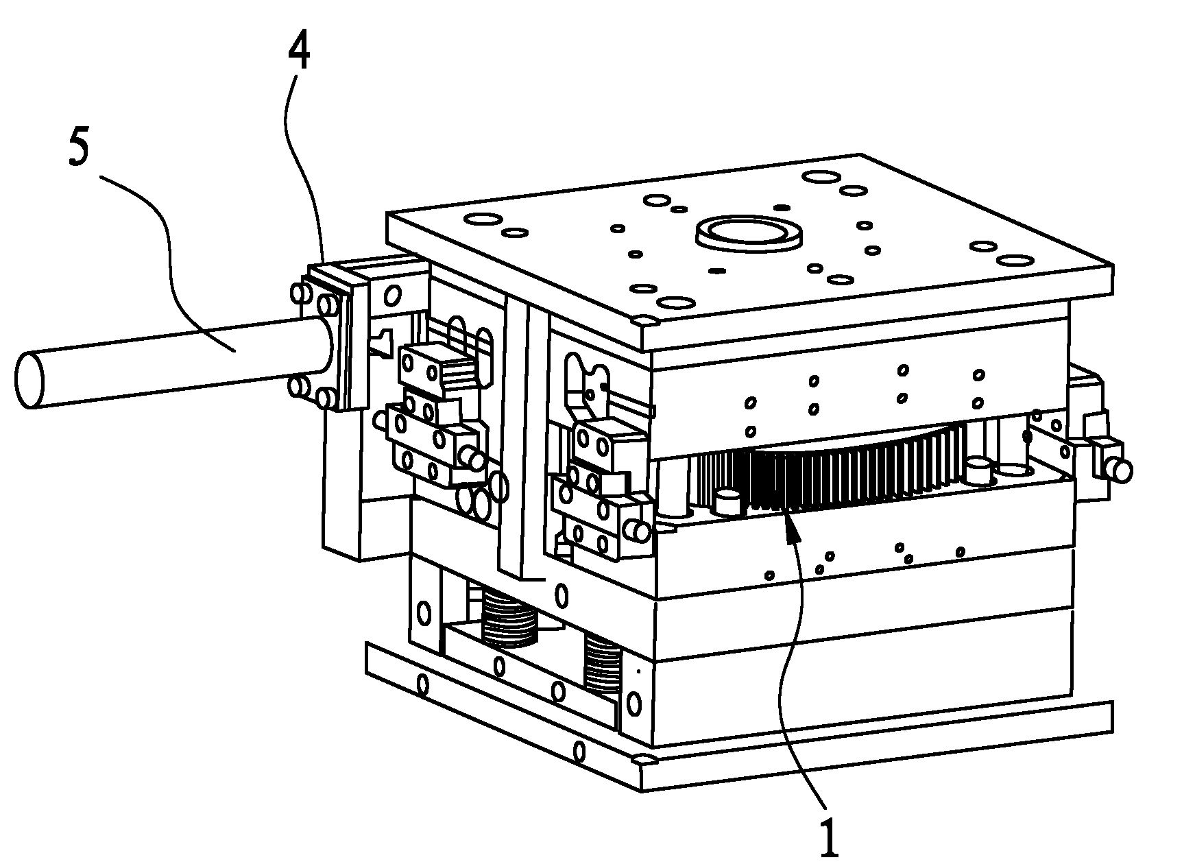 Rotating laminated type injection mould and injection method using same