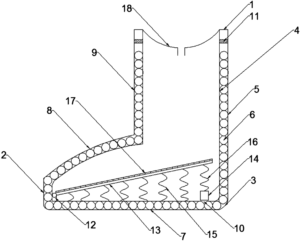 Healthcare equipment with foot buffering structure