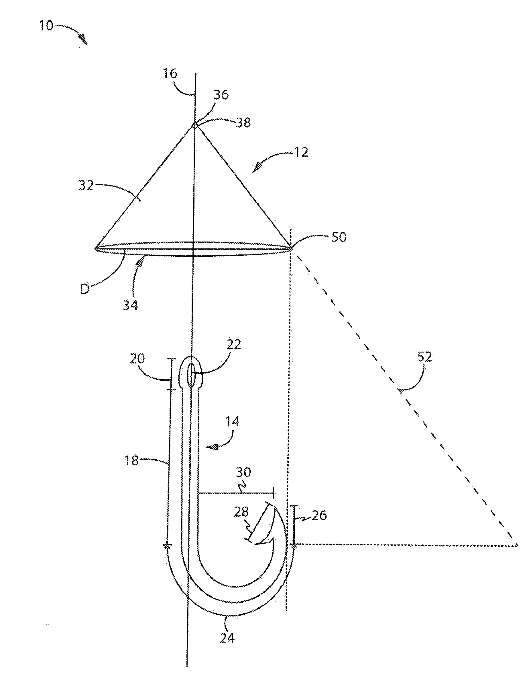 Weed deflector and system for use with fishing hooks and lures