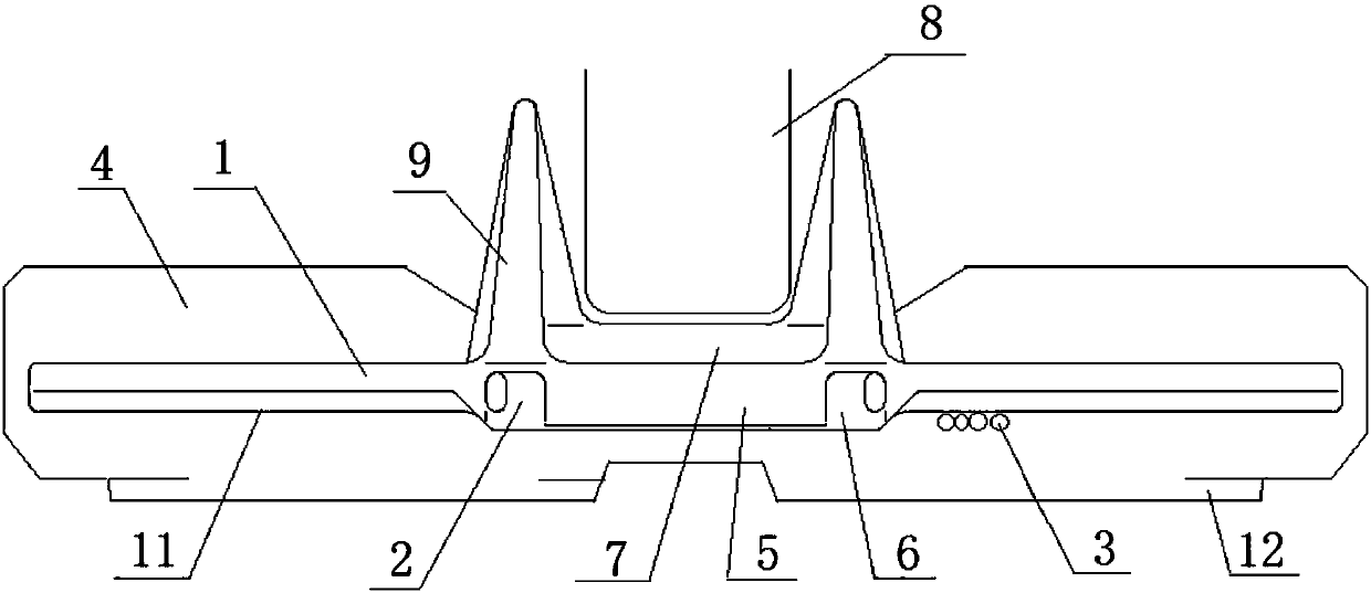 Camber type rubber track iron teeth with limit structure