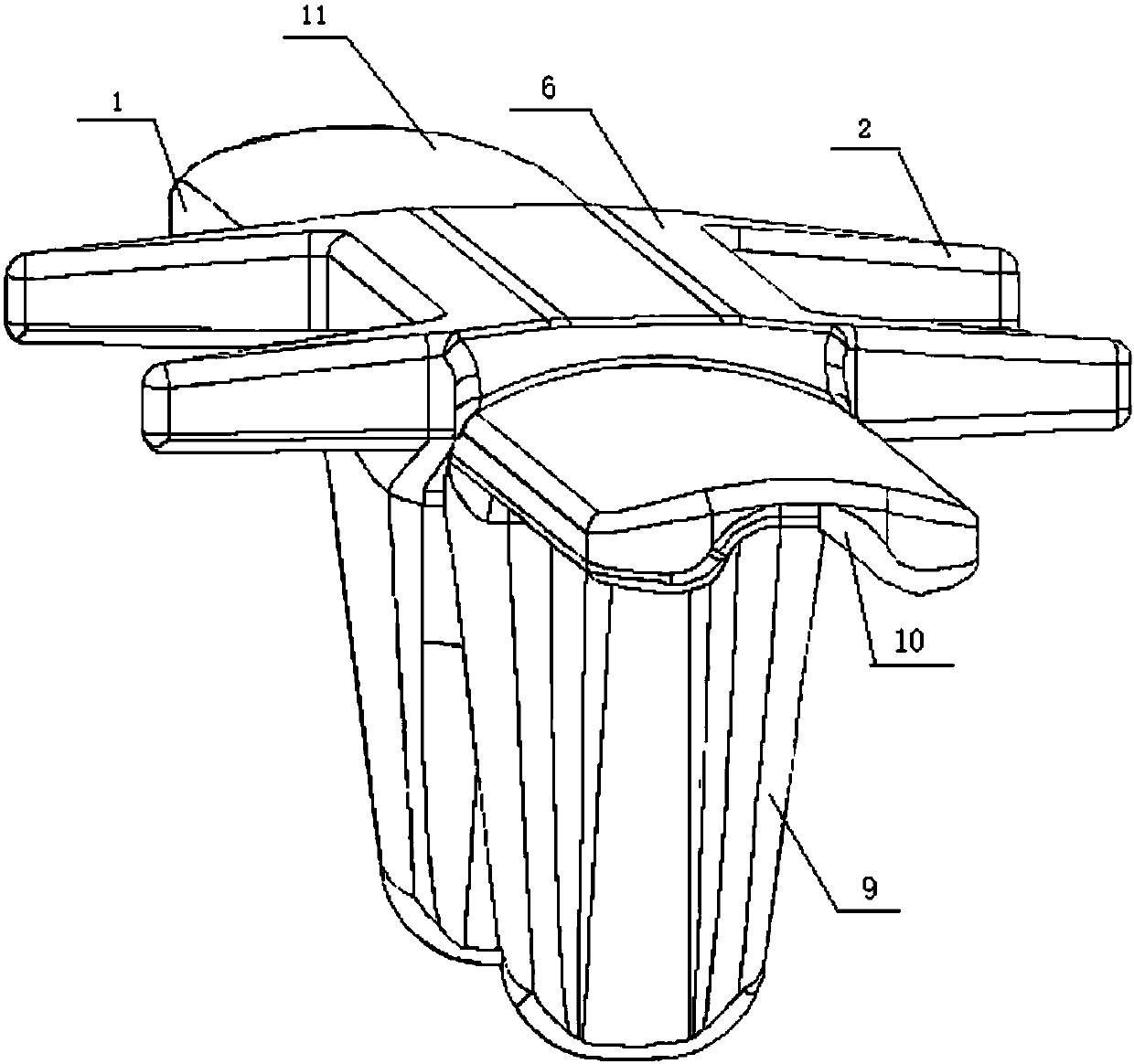 Camber type rubber track iron teeth with limit structure