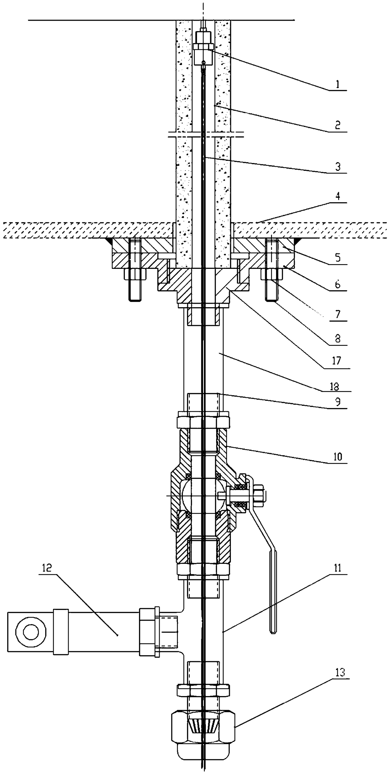 Tunnel vault empty early-warning device for formwork trolley