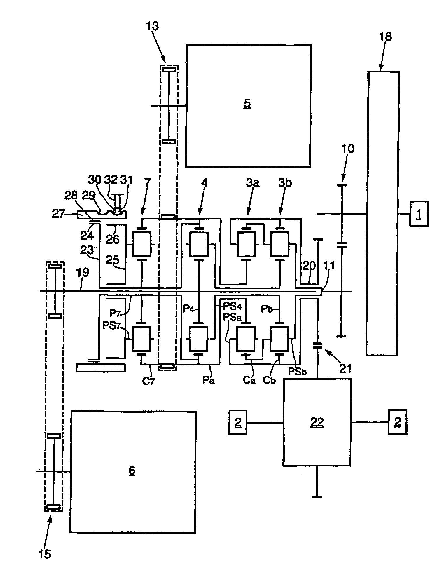 Infinitely-variable transmission with double mode power transmission controlled by a sliding dog for a motor vehicle