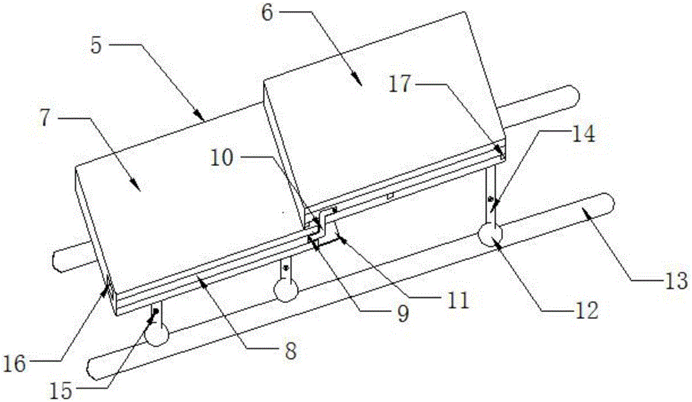 Connecting device between multiple rows of seats of automobile