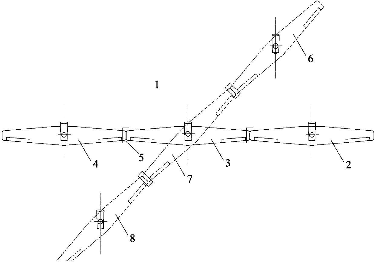 System composed of all-wing unmanned planes capable of making wings oblique and connected in parallel through coupling of wingtips