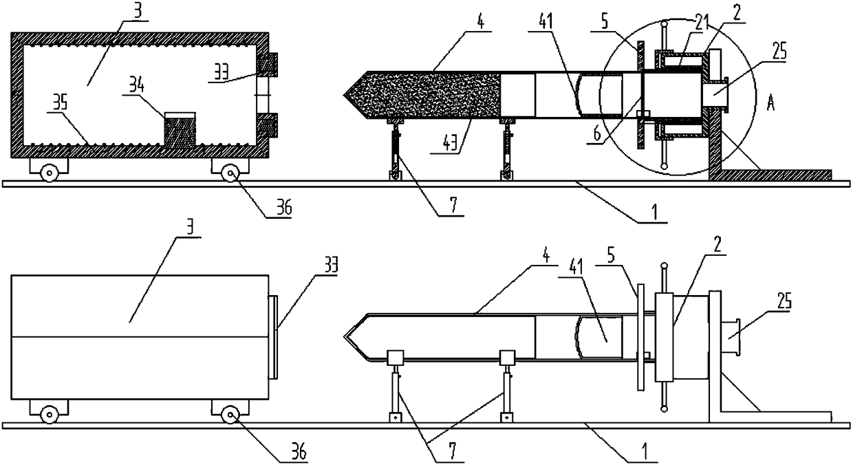 Air-discharging sealing device and method for open quartz ampoule