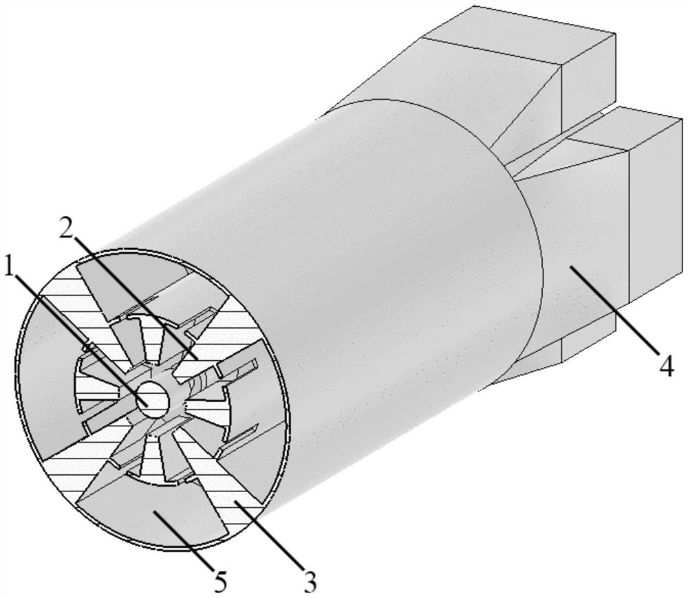 Axial cascade relativistic magnetron based on frequency locking and phase locking of full-cavity coupling structure