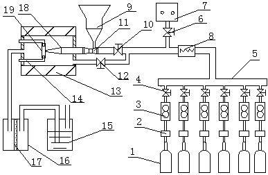 Test device for coupling complex atmosphere corrosion with high-temperature solid-phase erosion corrosion