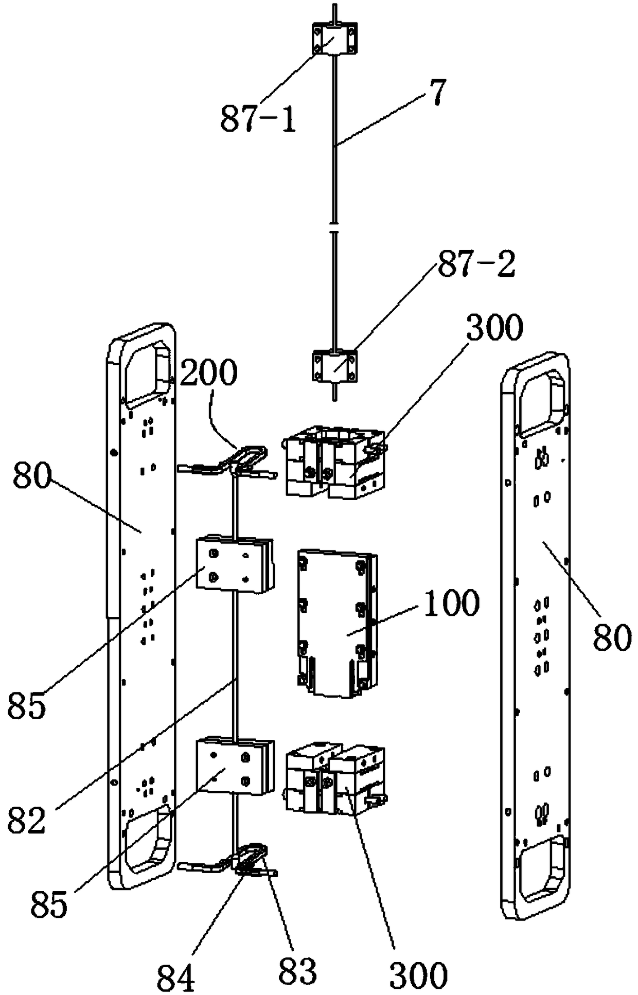 Underwater lever type steel cable single-double directional control assembly of wave energy profile buoy