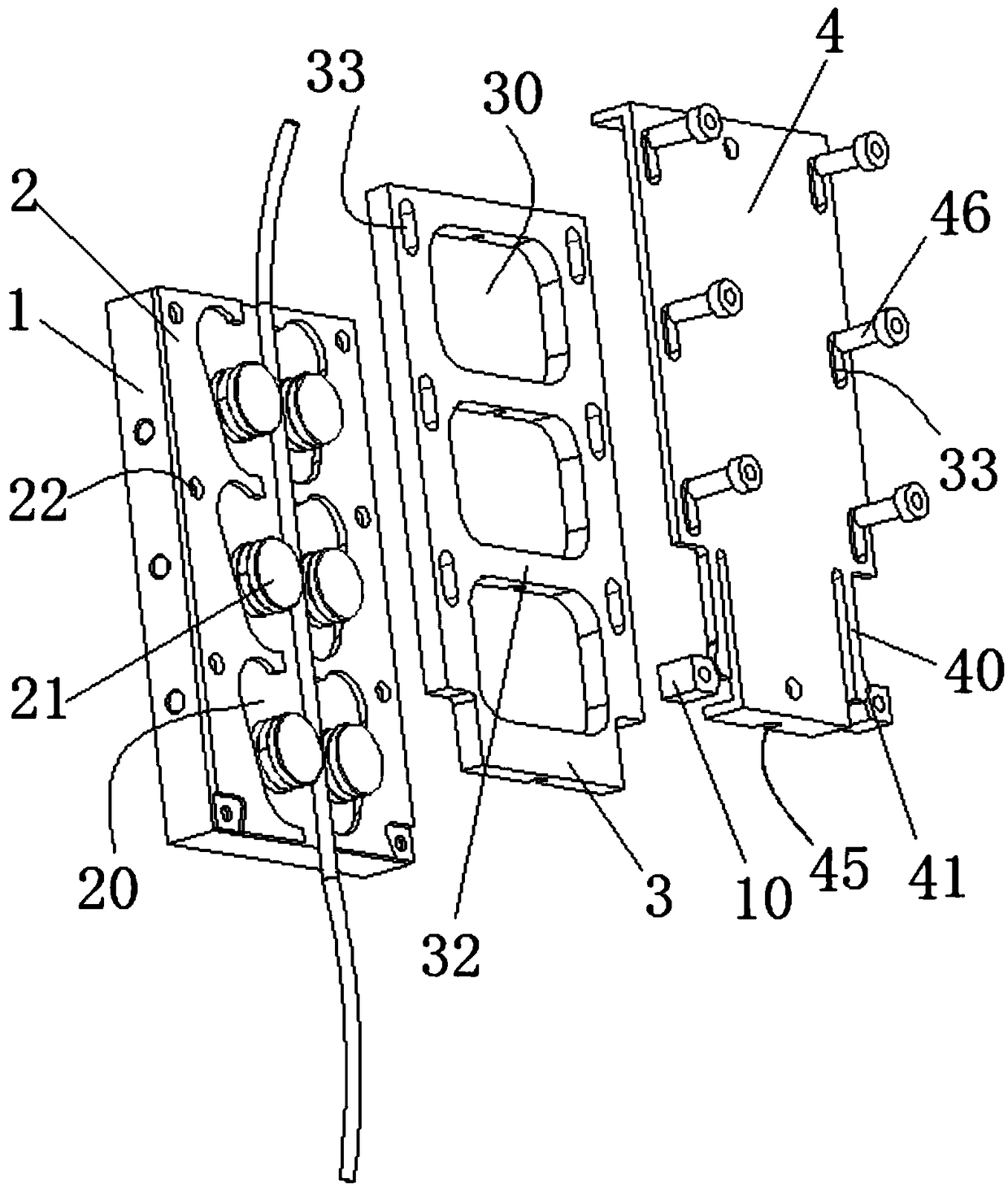 Underwater lever type steel cable single-double directional control assembly of wave energy profile buoy