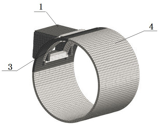 Three-dimensional simulation calculation method for multi-ring shield lining structure