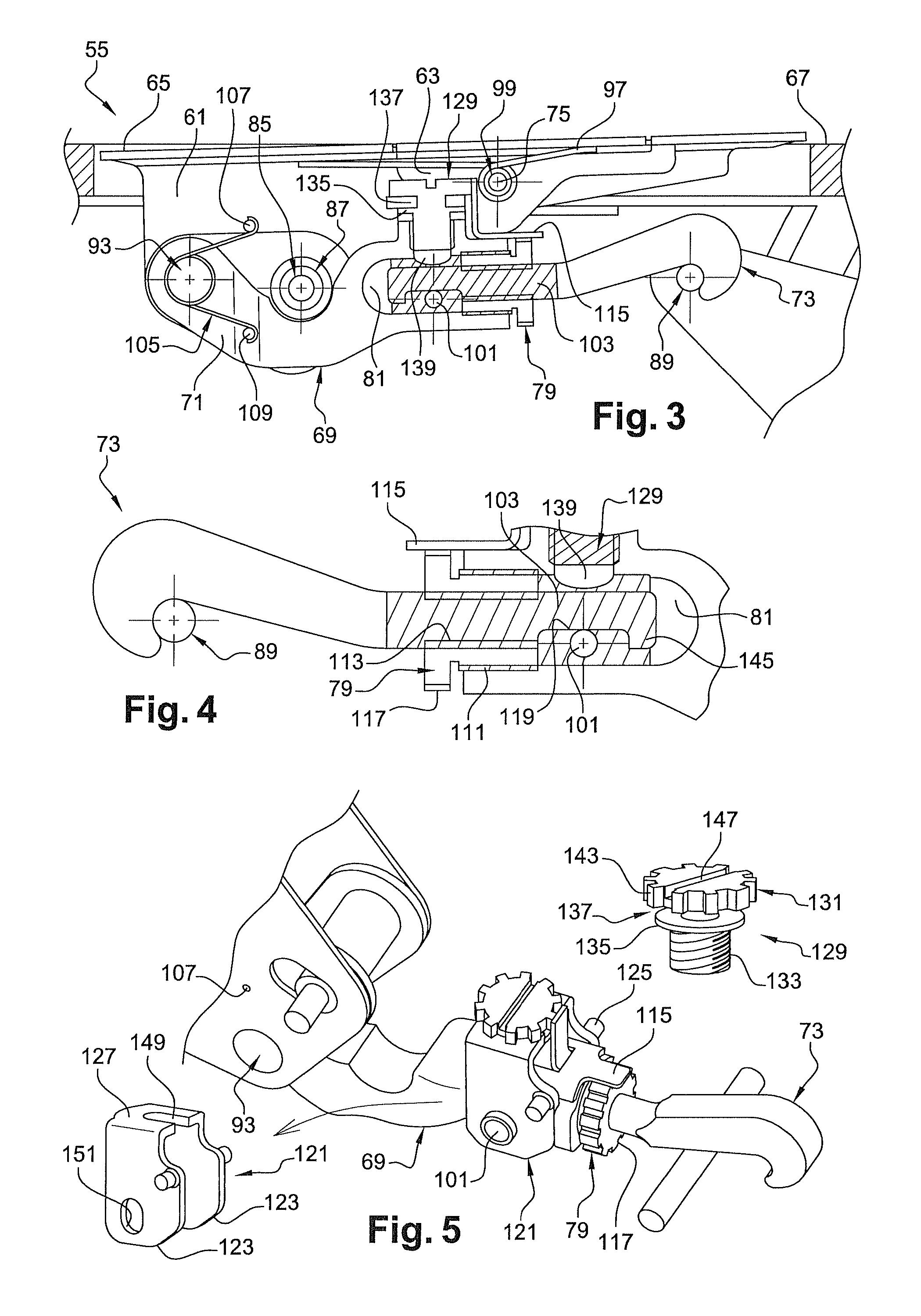 Hook latch fitted with a positioning device and a method for assembling such a latch