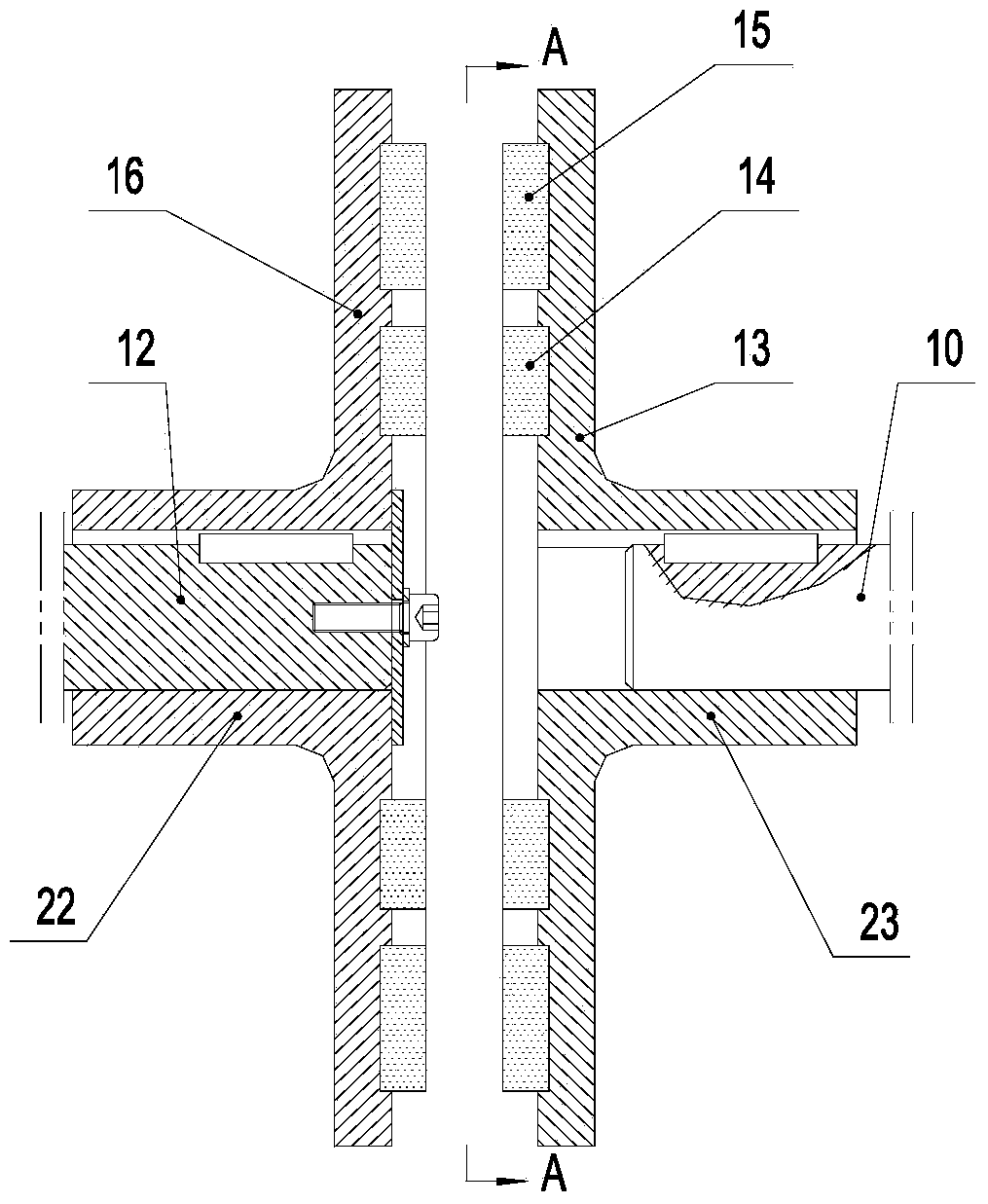 Flat plate magnet collecting type magnetic circuit structure for permanent magnet synchronous transmission device