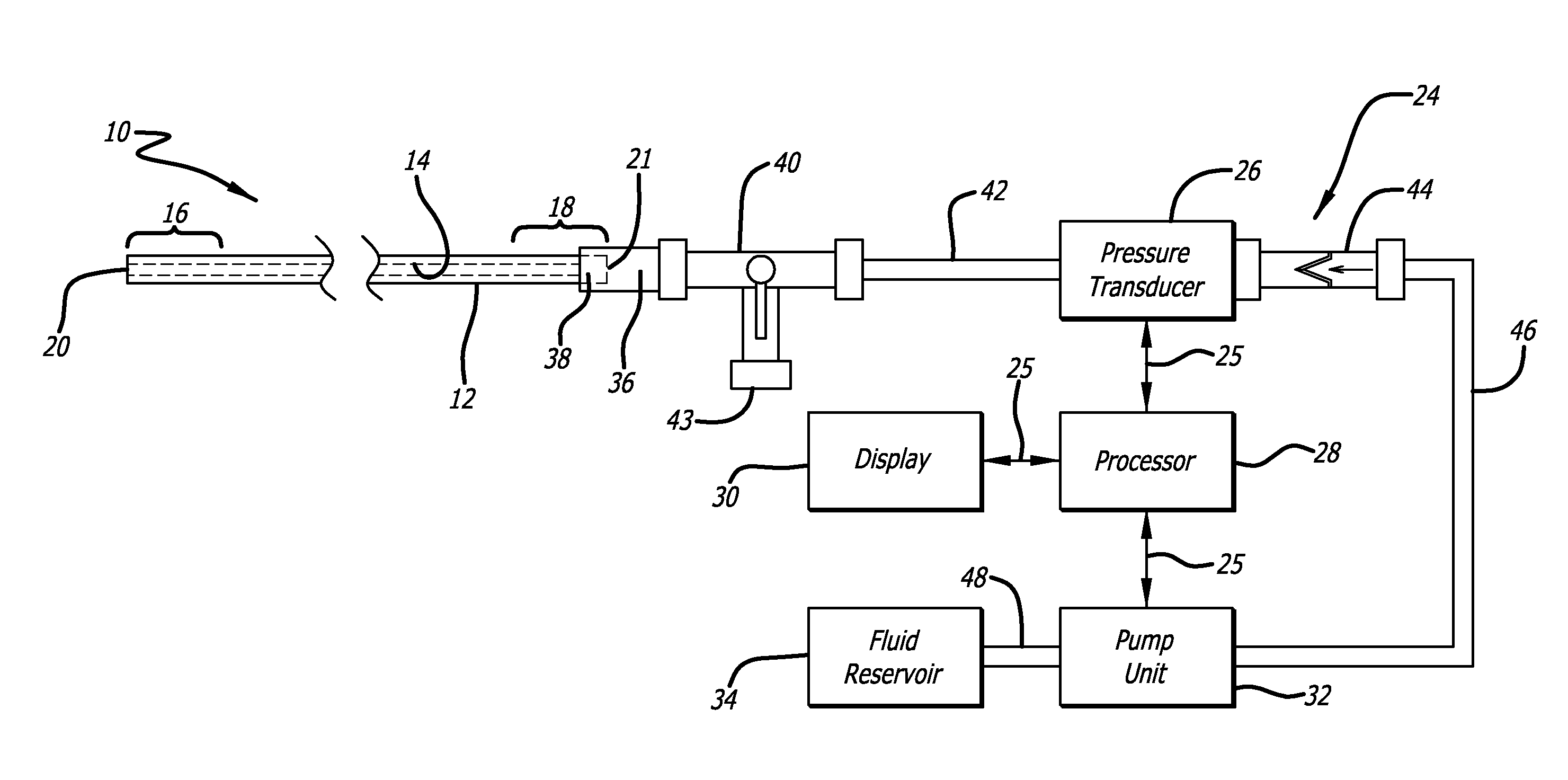 Lumen based pressure measurement guide wire system for measuring pressure in a body lumen