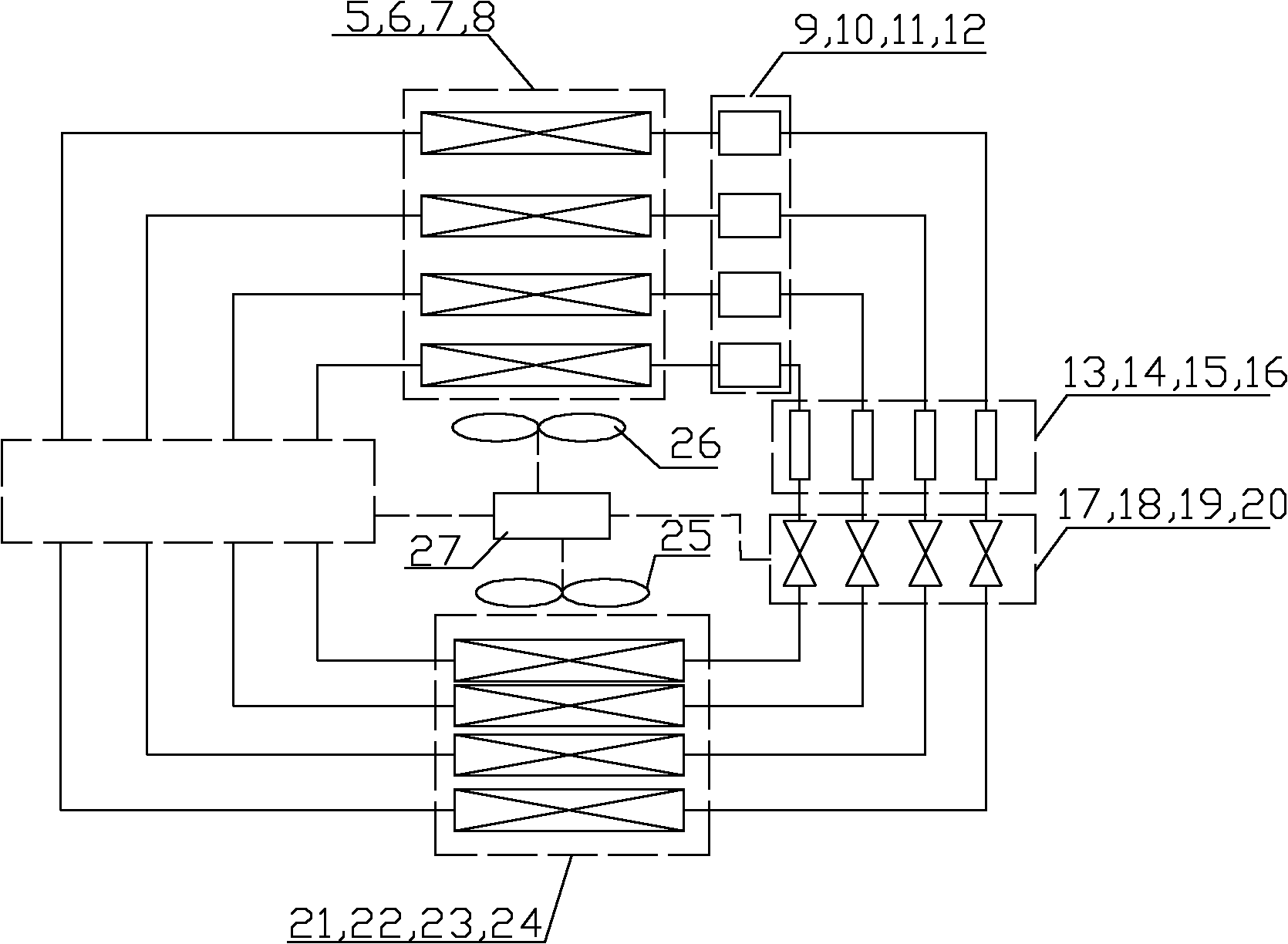 Electric air conditioning device for bus