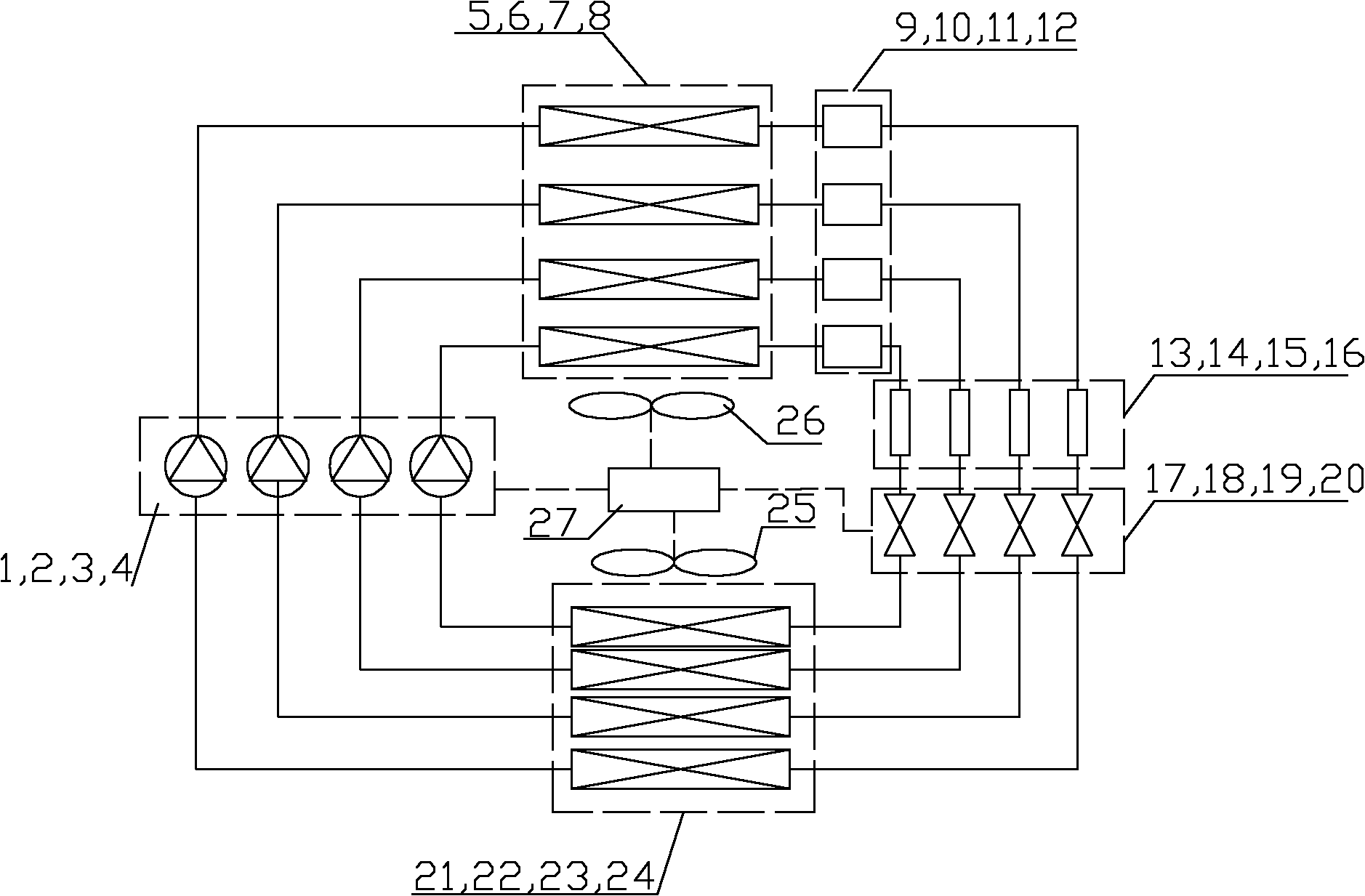 Electric air conditioning device for bus