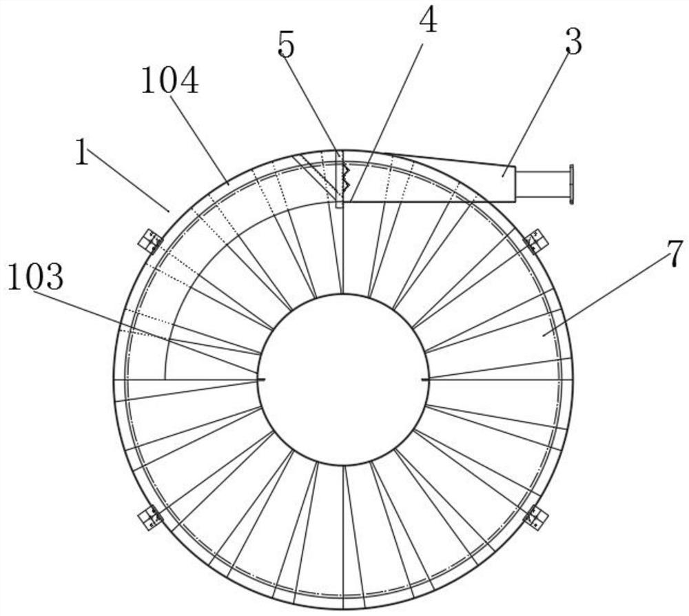 High-efficiency, steady-flow and uniform distribution device for central drive thickener