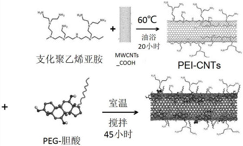 High-dispersion-carbon-nanotube photoacoustic contrast agent and preparation method thereof