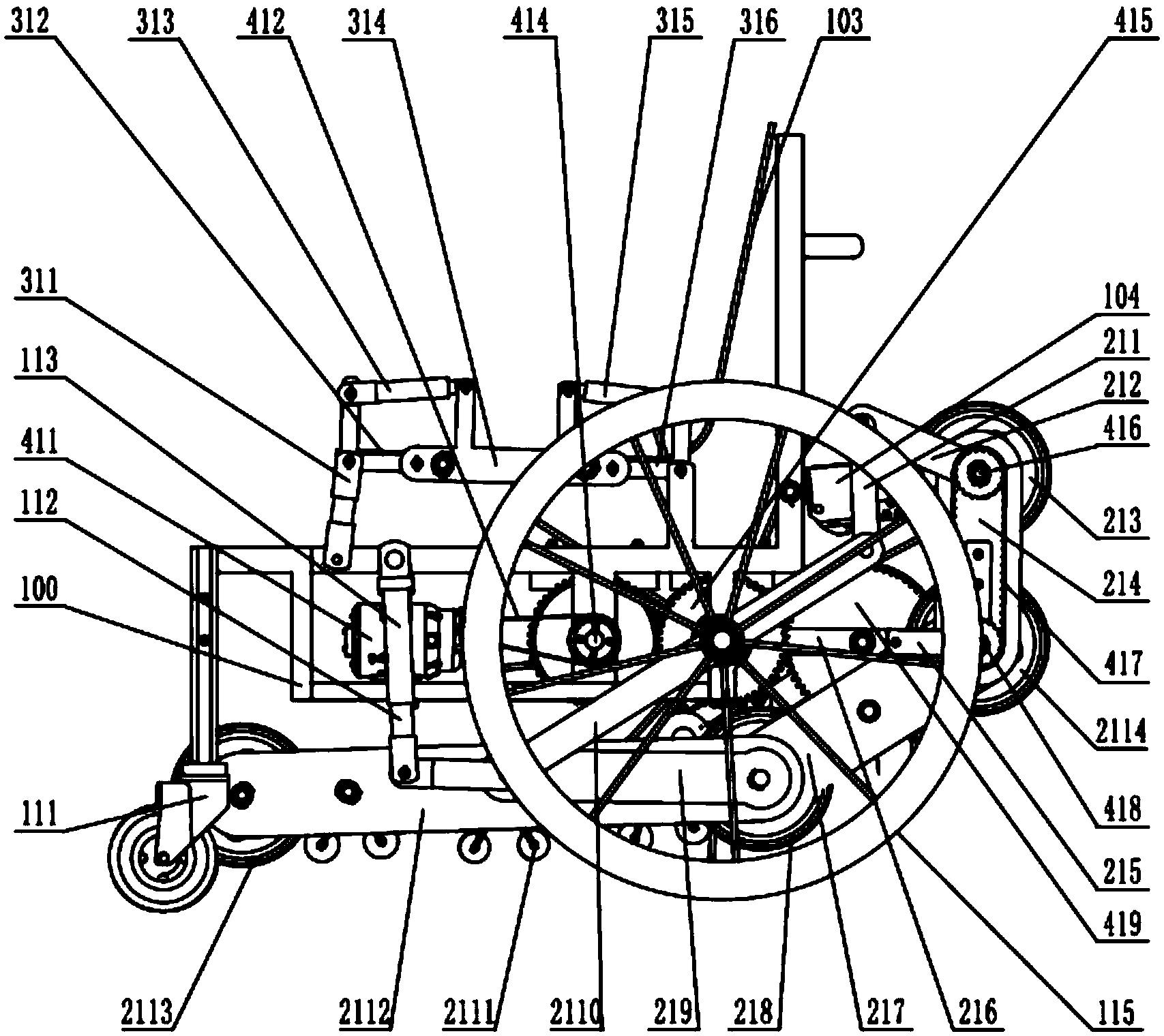 Wheel and crawler type dual-purpose wheelchair for both roads and stairs