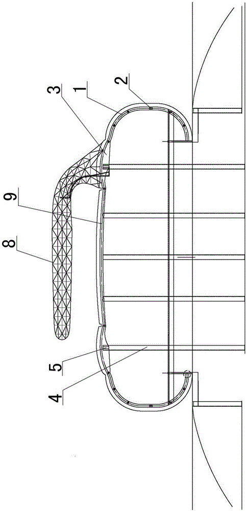 Curling steel structure structure and its construction method