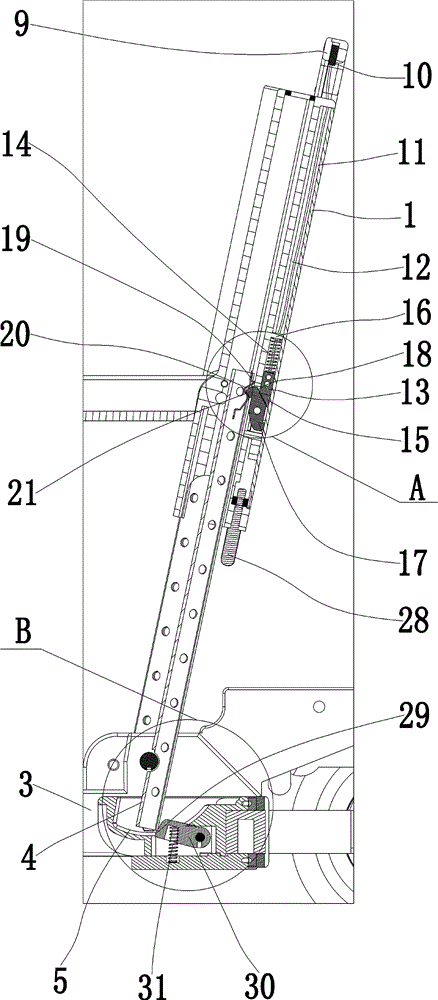 Secured clamping device for folding electric tricycle