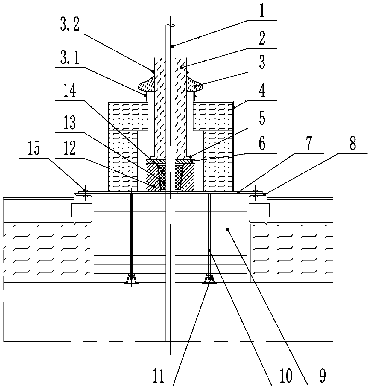 Sealing system of radiation chamber furnace tube of tube-type heating furnace