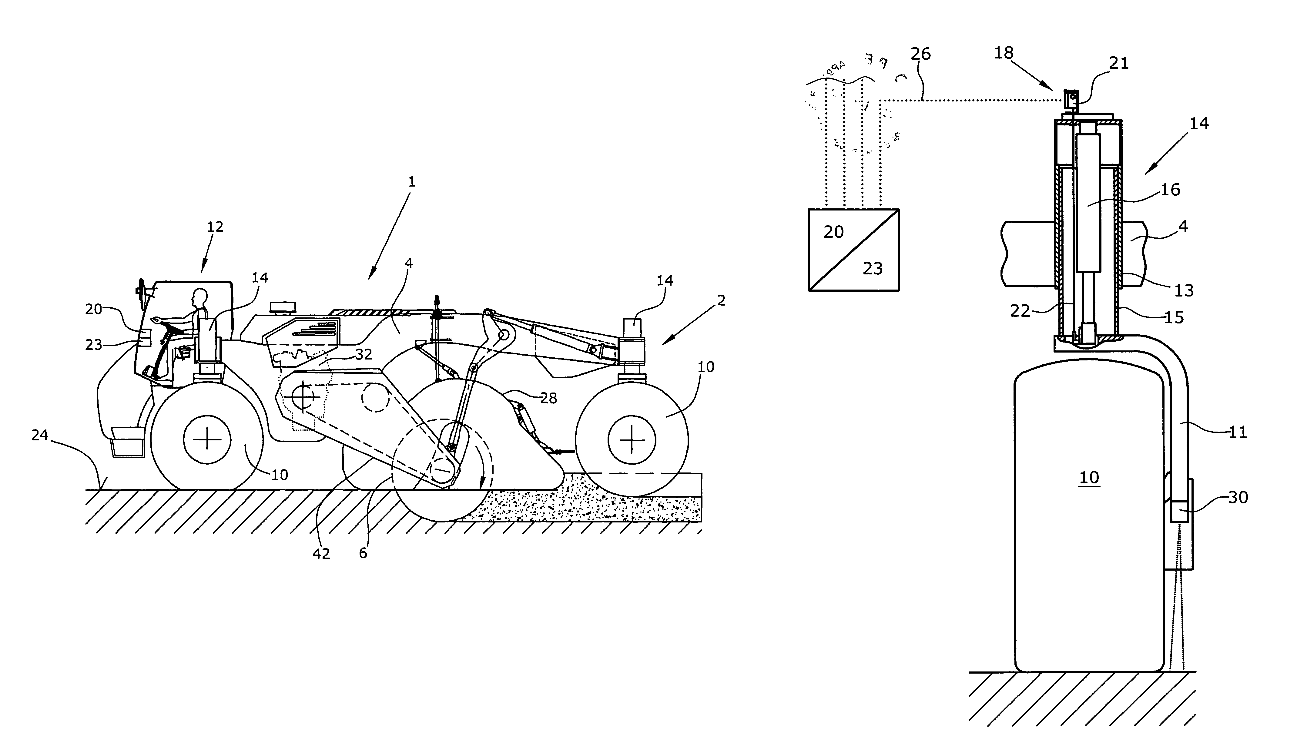 Automotive construction engine and lifting column for a contruction engine