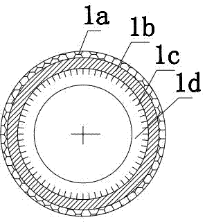 Large-caliber steel-plastic reinforced composite pipe section and reinforced composite pipe forming process