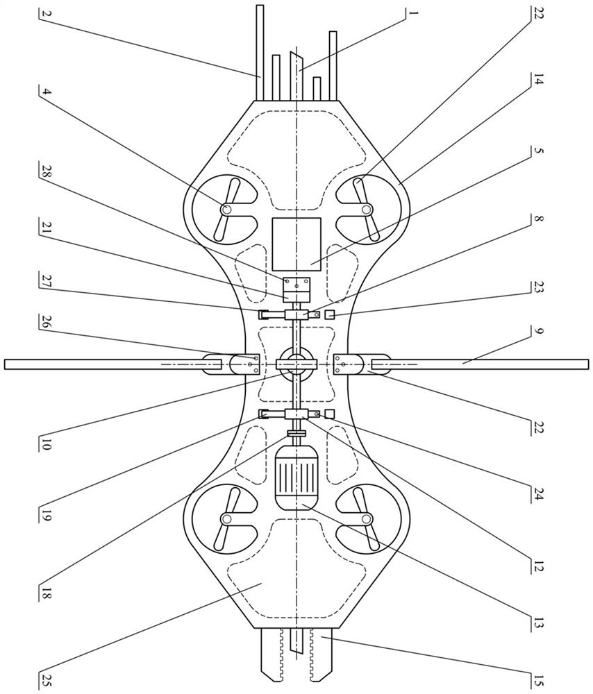 A four-wing and three-blade wind-solar complementary transmission line deicing equipment