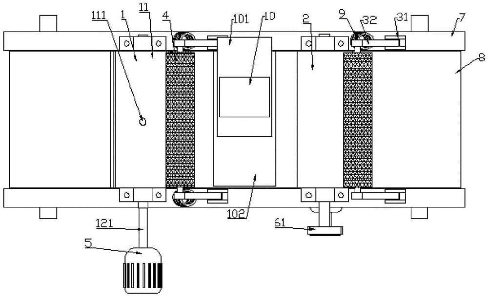 Flatting machine with rolling brushes