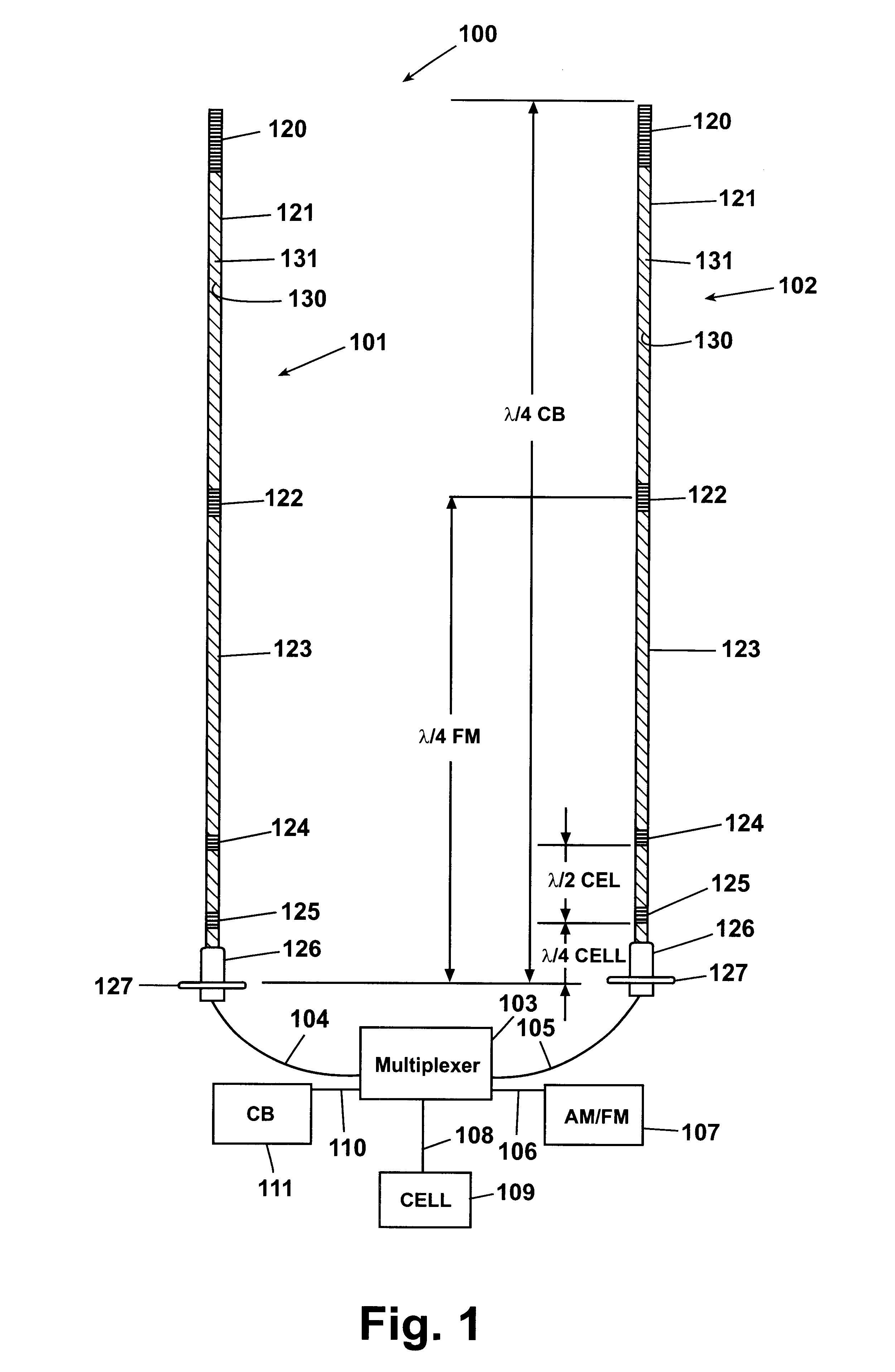 Multiplexer for cellular telephone